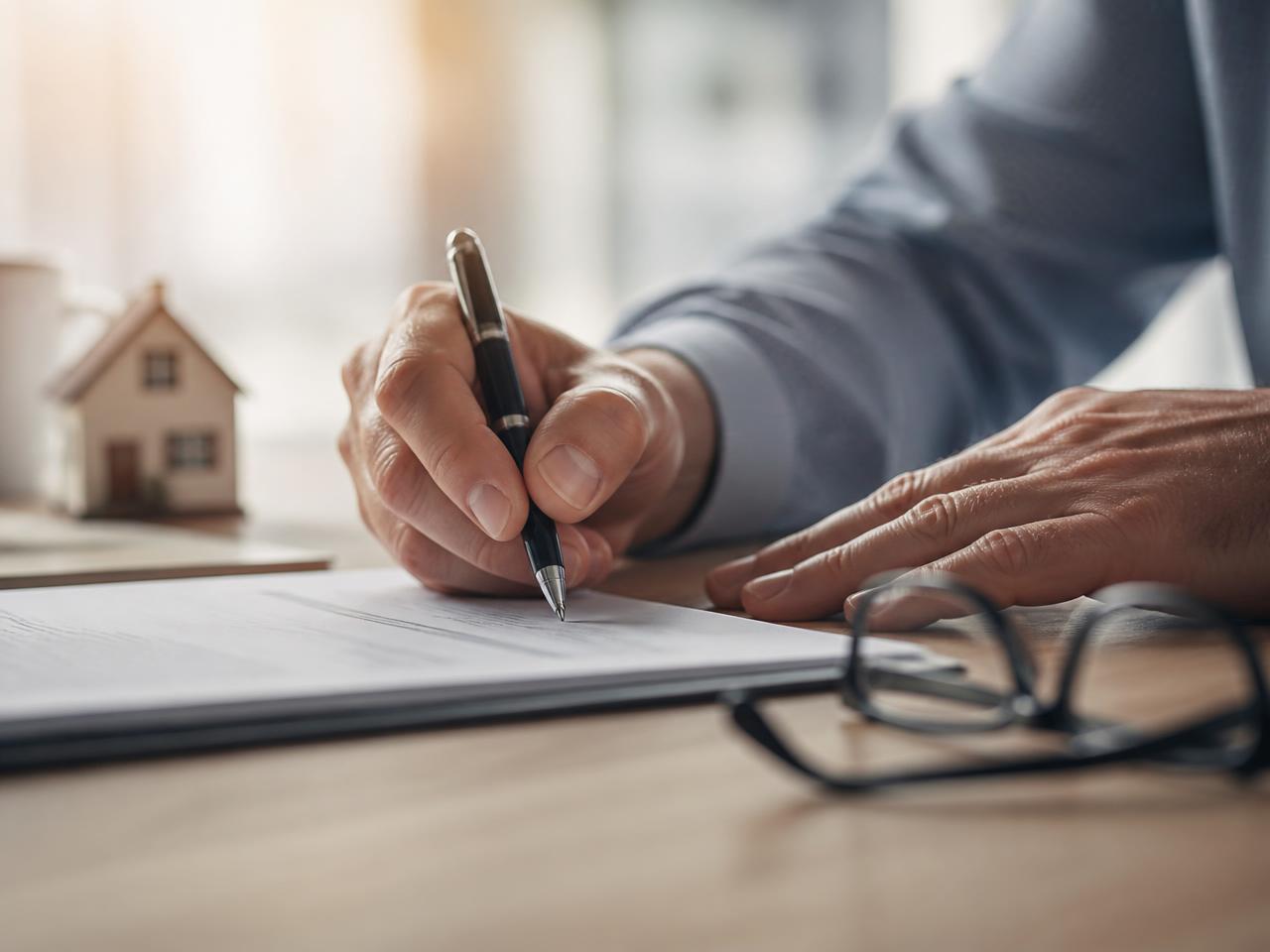 Mortgage documents organized on a desk